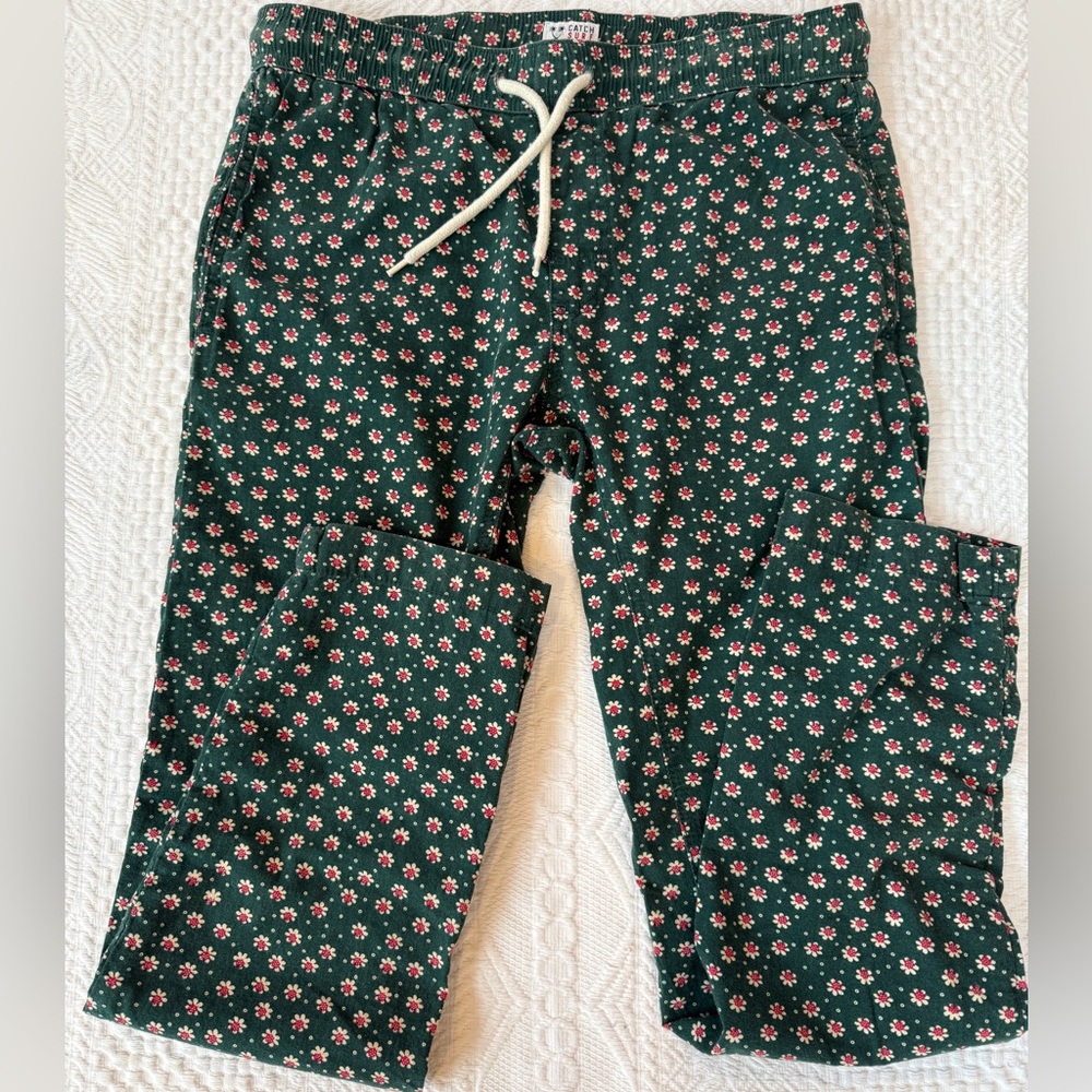 Beachy Boho Catch Surf Surfer Pants Graphic Print Flowers Small S